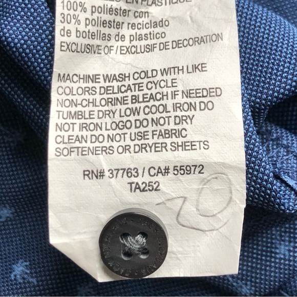 Jack Nicklaus Short Sleeve Polo Shirt Palm Tree Print Eco Choice Large Blue - Picture 5 of 8